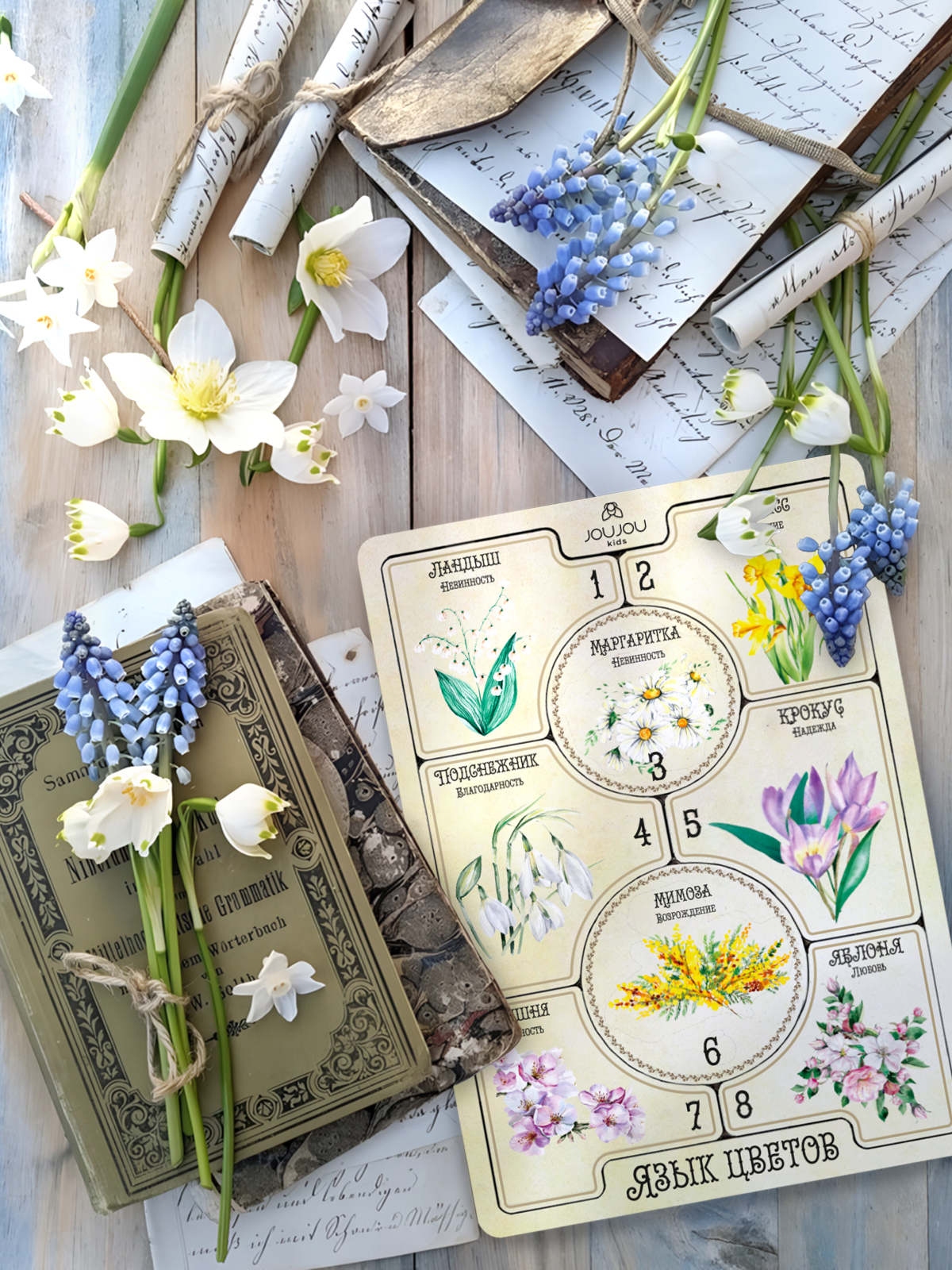 картинка Весенний адвент с подвесами "Язык цветов" от магазина JOUJOU