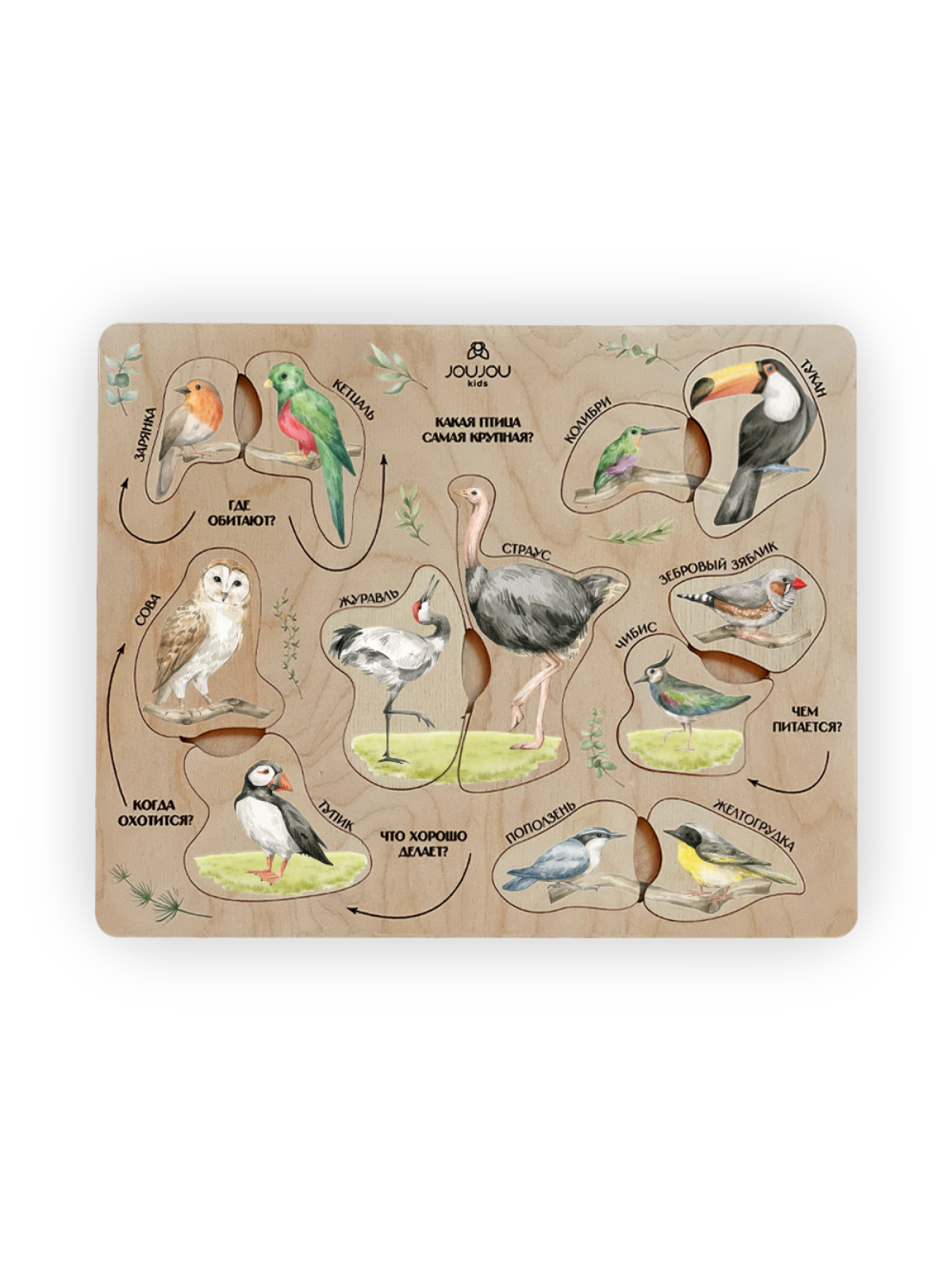 картинка Познавательный пазл «Мир экзотических птиц» от магазина JOUJOU