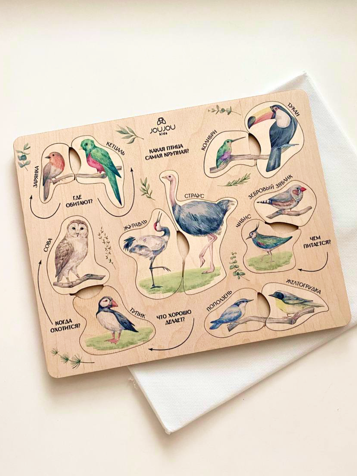 картинка Познавательный пазл «Мир экзотических птиц» от магазина JOUJOU
