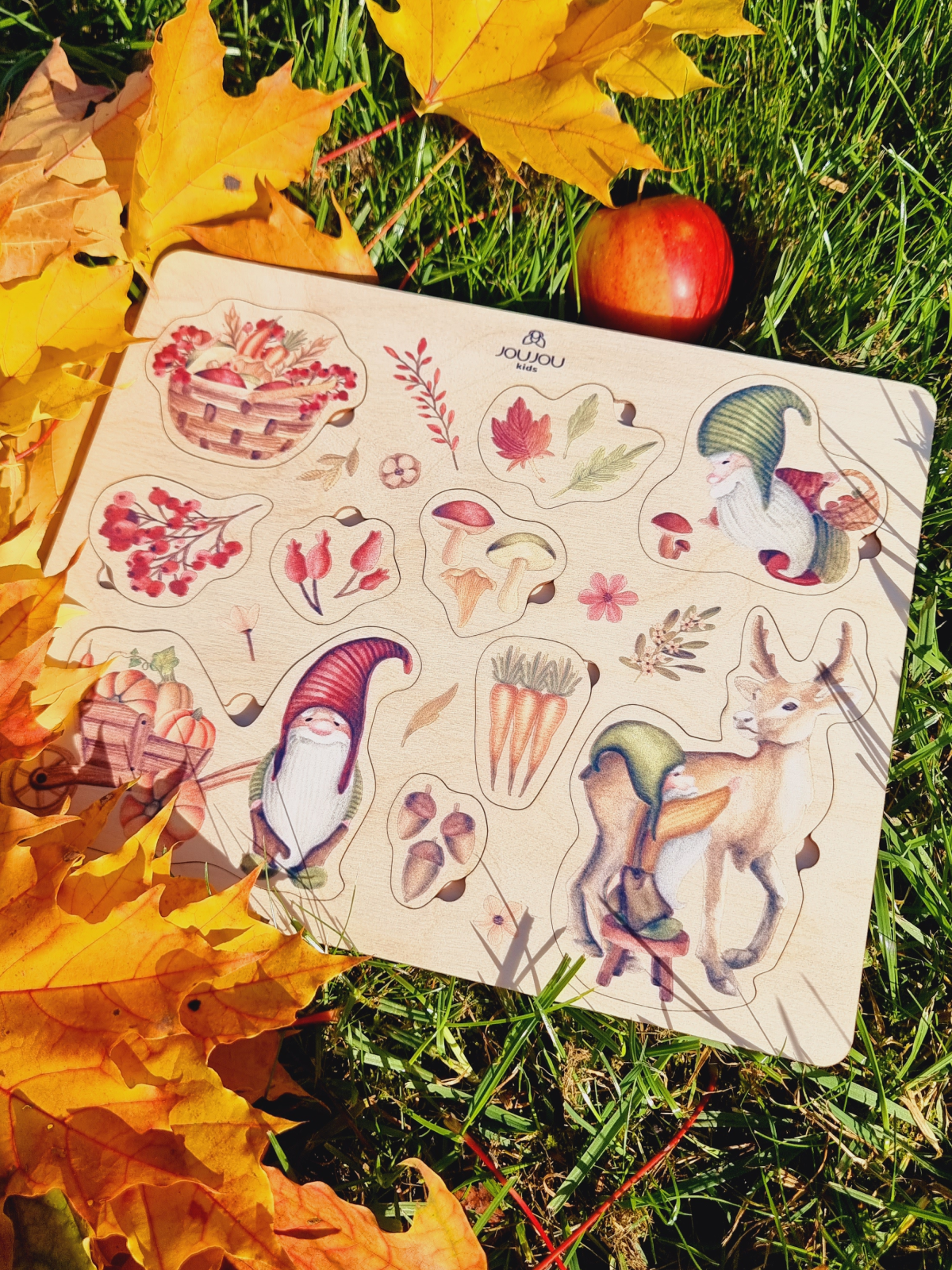 картинка Познавательный пазл «Урожай» из серии Истории умных гномов от магазина JOUJOU