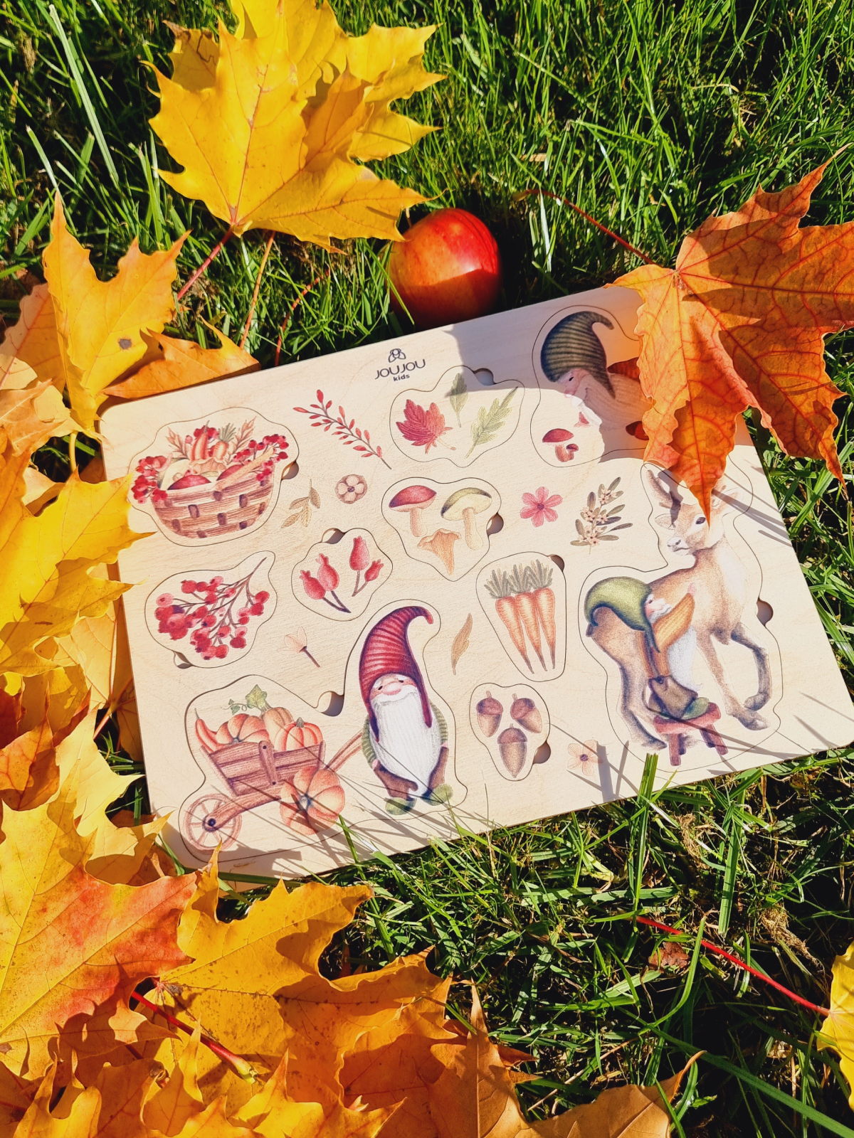 картинка Познавательный пазл «Урожай» из серии Истории умных гномов от магазина JOUJOU