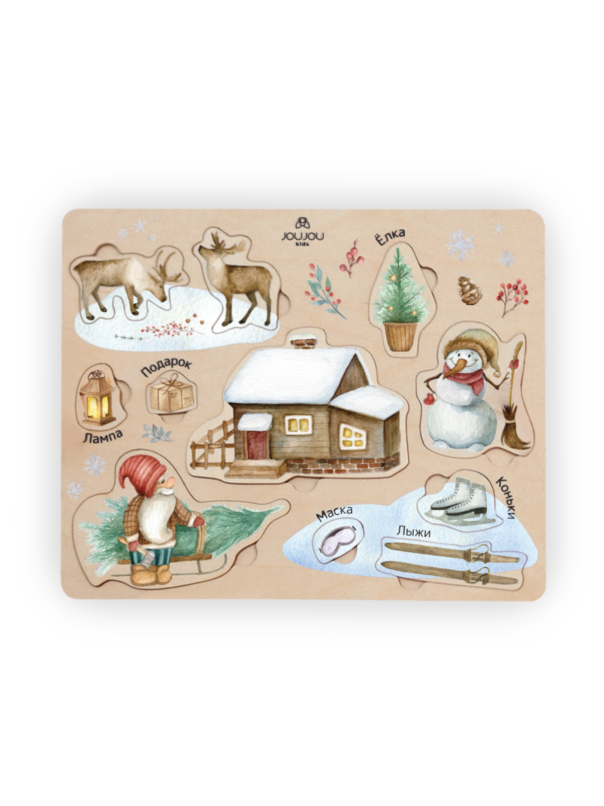 Познавательный пазл «Зимние забавы» из серии Истории умных гномов